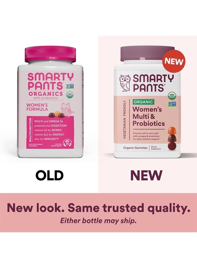 SmartyPants Organic Womens Multivitamin, Daily Gummy Biotin, Probiotics, Vitamin C, D3, B12, Omega 3, And Zinc for Immune Support, Energy, Hair Skin & Nails - 120 Gummies, 30 Day Supply - Image 2