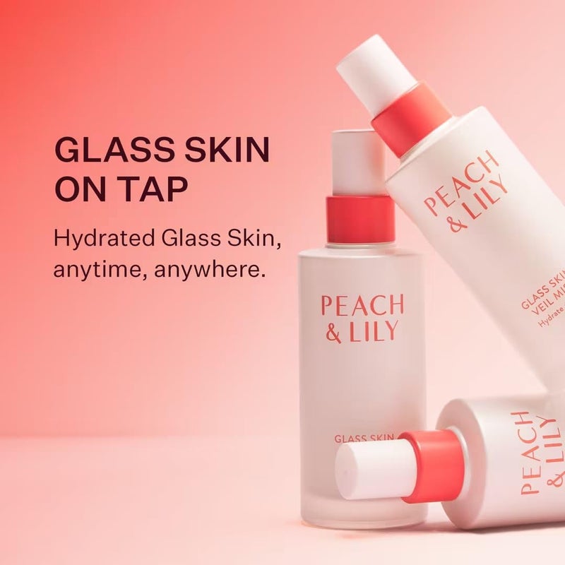 PEACH & LILY بيتش آند ليلي - رذاذ جلد زجاجي (3.38 أونصة) - ترطيب وتألق - رذاذ للوجه - خفيف الوزن - ماء الخيار، لوتس، خوخ، فطر ريشى - العناية الذاتية - نباتي وخالي من القسوة - جمال كوري - Image 4