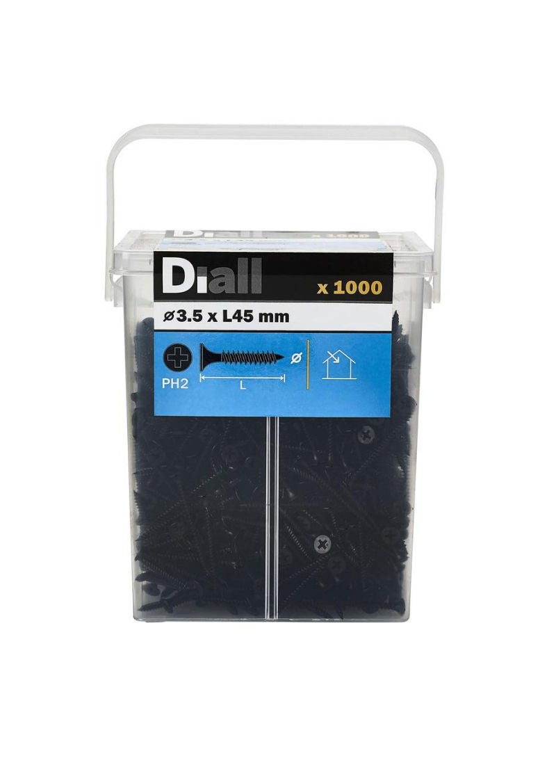 ACE Diall Carbon Steel Universal Screw Pack 3.5 x 45mm 1000Pcs