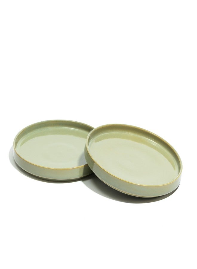 Beyond Homes Ceramic Dinner Plates, 21 cm, 2 Pieces | Matte Finish | Flat Pasta Bowls for Serving | Stackable Ceramic Plates for Dinner (Set of 2, Pistachio) - Image 5