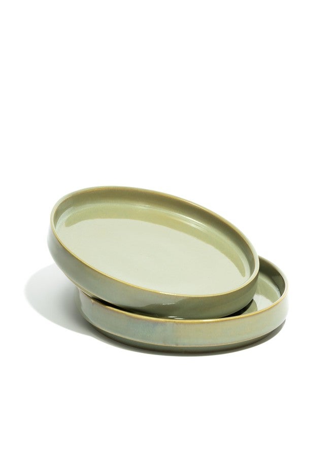 Beyond Homes Ceramic Dinner Plates, 21 cm, 2 Pieces | Matte Finish | Flat Pasta Bowls for Serving | Stackable Ceramic Plates for Dinner (Set of 2, Pistachio) - Image 4