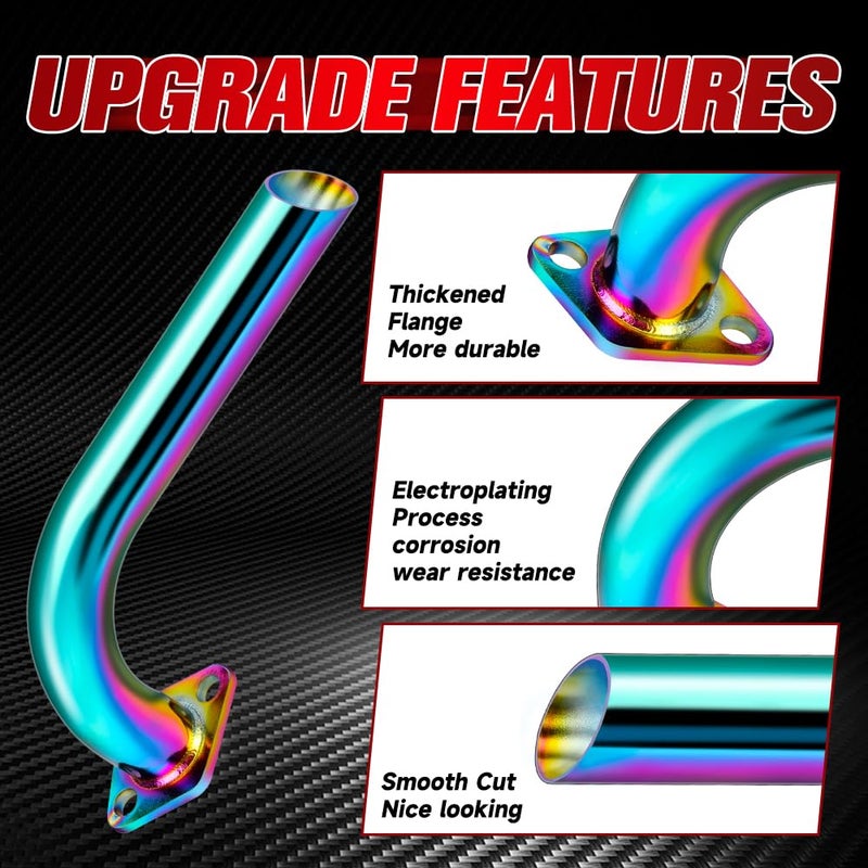 FVRITO 212cc Exhaust Pipe Kit for Predator 196cc Coleman CT200U BT200X CT200U-EX KT196 6.5HP GX160 GX200 Tillotson Mini Bike Baja MB200 Clone Engine Go Kart Performance Parts Colorful - Image 4