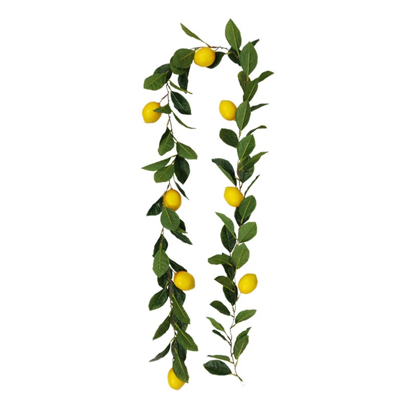 SAHLA 767inch Artificial Lemon Garland Greenery Garland with Foam Yellow Lemons Spring Summer Fruit Garland for Wedding Table Decor210524TW03357169371195cm
