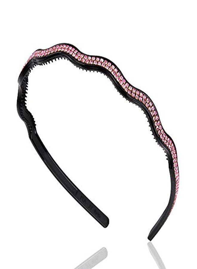 Numblartd Set Of 6 Wavy Shape Double Row Rhinestone Headband Hairband With Teeth - Fashion Head Band Hair Hoop Headwear Hair Accessory For Women (Color Random) - Image 5