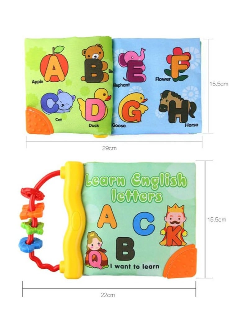 Baby's First English Book, Nontoxic Fabric Baby Cloth Books, Cognition Book for Learning and Activities for Toddlers, Infants, and Kids Early Education Toys