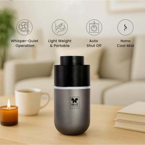 IRIS Celeste Car & Home Ultrasonic Aroma Diffuser | Electric Fragrance Diffuser | Elegant Air Freshener for Refreshing Spaces (Wired) - Image 3