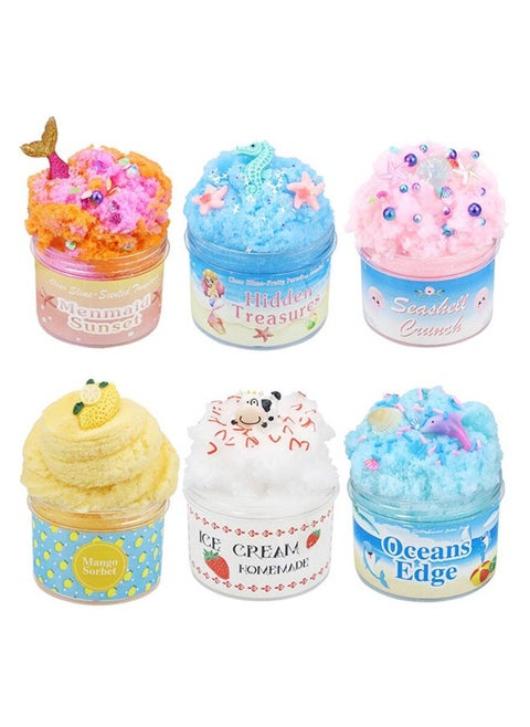 6-Piece Fluffy Ice Cream Slime Clay