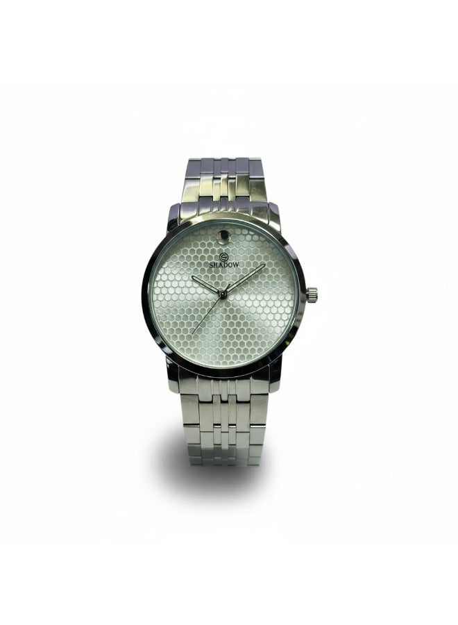 SHADOW Hexa Honey SD097 Men’s Analog Watch Stainless Steel Strap Quartz Movement Luxury Casual Watch Silver - Image 2