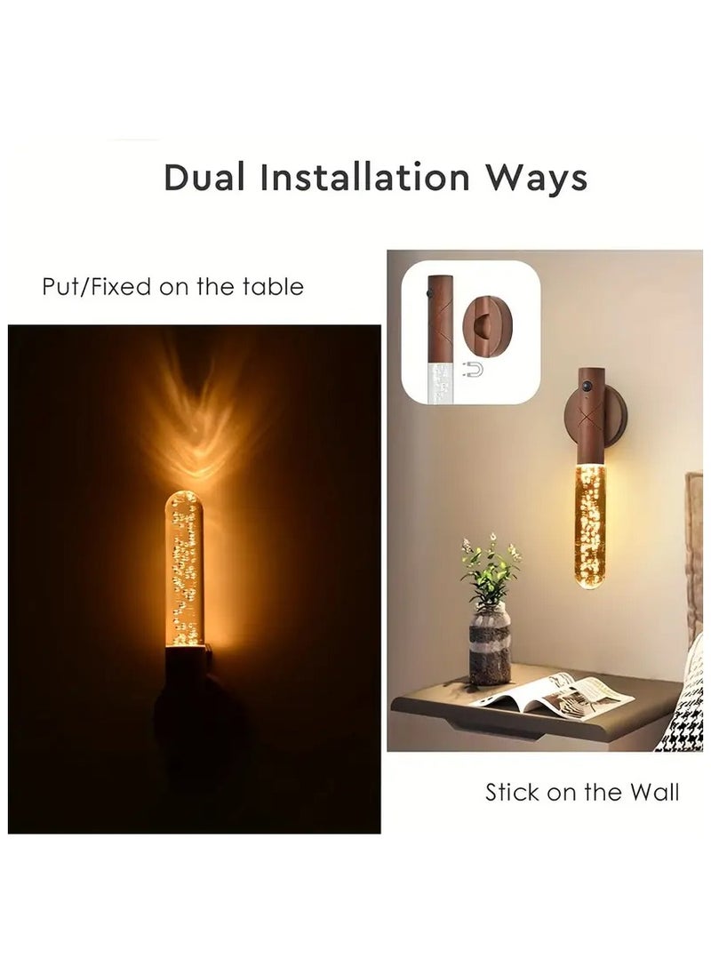 KADRAMA Motion Sensor Wall Light, Dimmable Night Light with Wooden Handle, Rechargeable Flashlight, Motion Sensor Auto on/Off, Stick-on Magnetic Wall Sconce Decor Indoor Light for Cabinet, Stair, Hallway  - Image 4