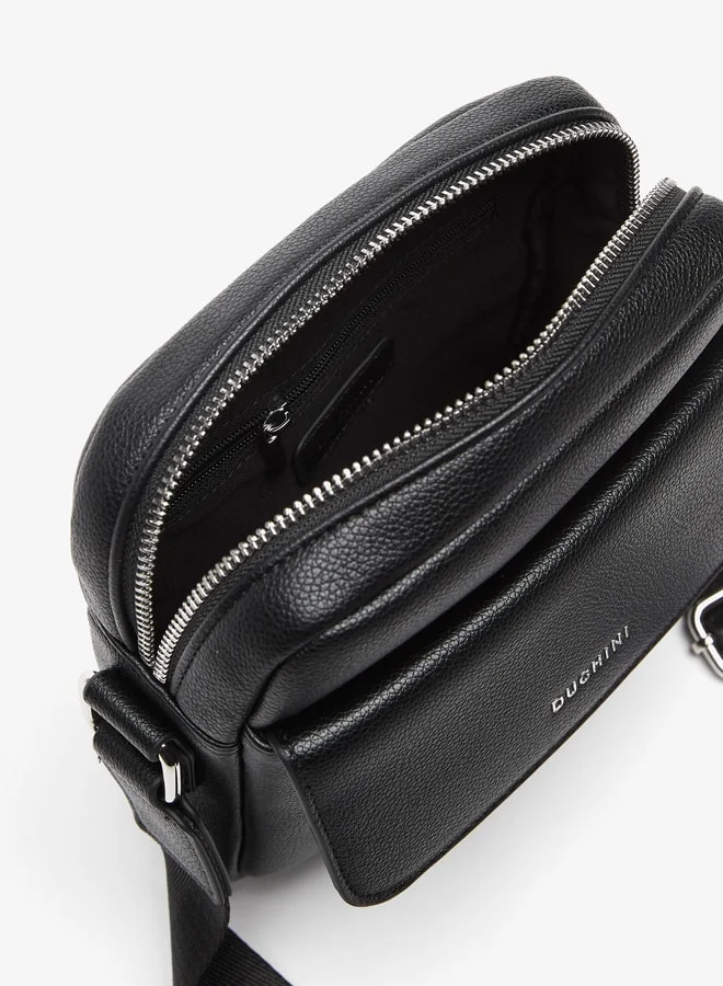 دوتشيني Duchini Plain Crossbody Bag with Adjustable Strap and Zip Closure