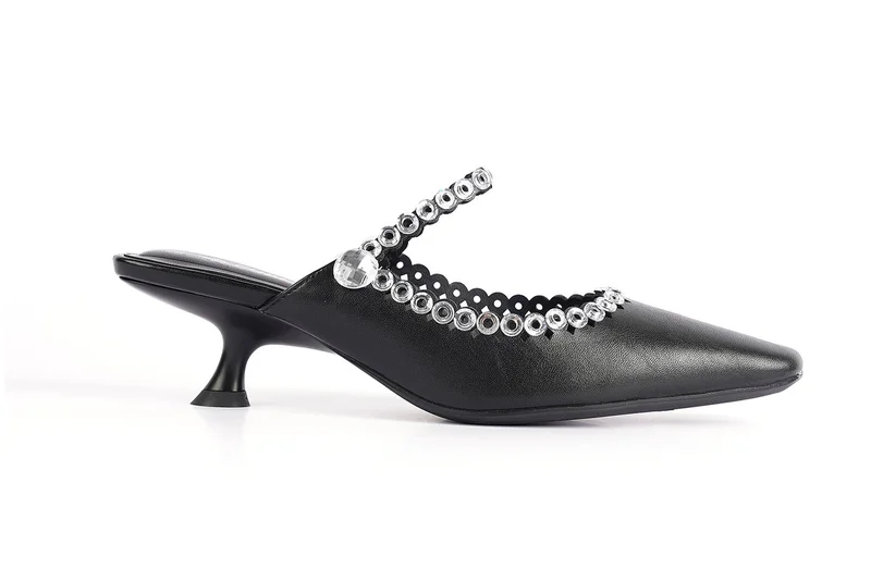 Cuple Ladies Slip-On Mules embellished