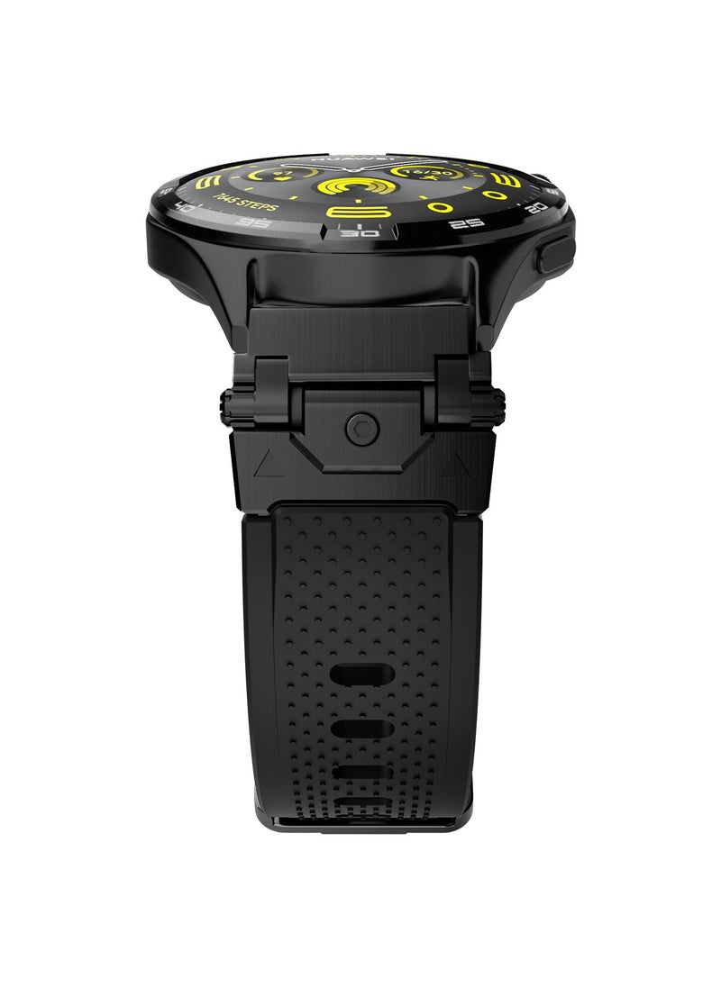 yalilai Rugged TPU Sport Band for HUAWEI Watch GT 5 4 3 Pro/Watch 4 3 Pro, 22mm Durable Metal Connector Replacement Strap for Men and Women, Black  - Image 1