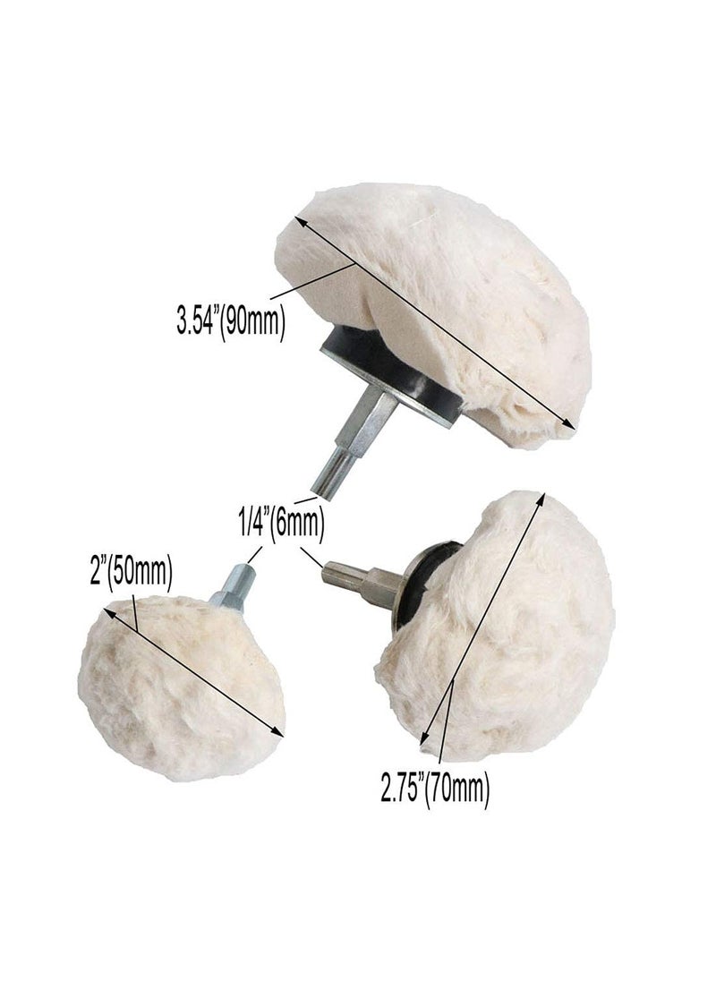 DIY Crafts DIY Crafts Pack Of 12 Pcs Set 6x2, 3" inch Off White, 2''/3''/4'' Cotton Polishing Buffing Wheel White Flannelette Cone/Column/Mushroom/T-Shaped Grind(Pack Of 12 Pcs Set 6x2, 3" inch Off White)  - Image 4