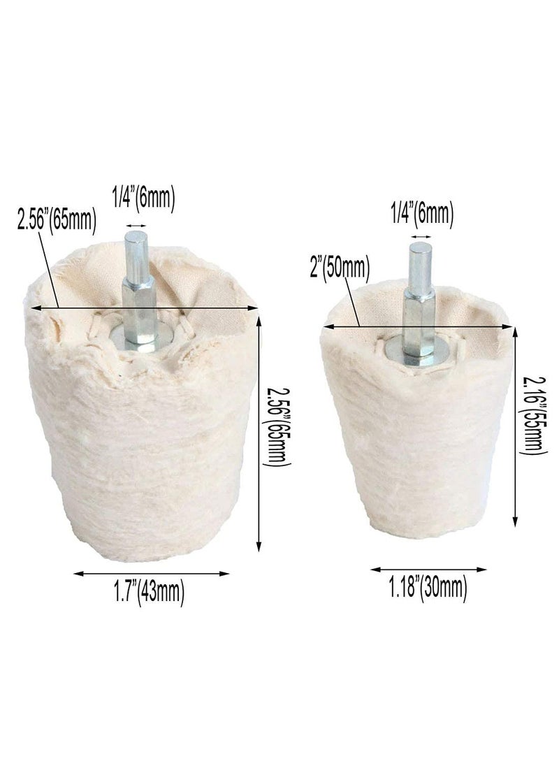 DIY Crafts DIY Crafts Pack Of 12 Pcs Set 6x2, 3" inch Off White, 2''/3''/4'' Cotton Polishing Buffing Wheel White Flannelette Cone/Column/Mushroom/T-Shaped Grind(Pack Of 12 Pcs Set 6x2, 3" inch Off White)  - Image 2