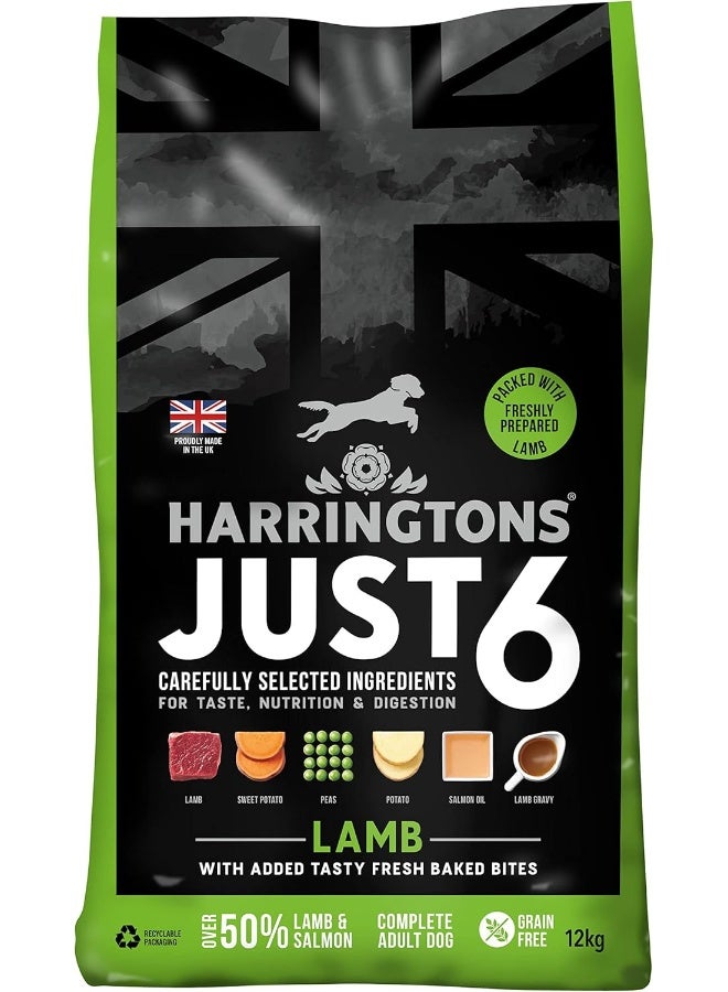 Harringtons Just 6 Lamb Grain Free Dry Dog Food 12Kg - Image 1
