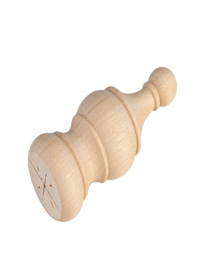 Crapapfert 2Pack Decorative Wood Finials 5.9" Tall x 2.4" Wide for Bed Post Finials Curtain Rod Staircases DIY Crafts Unfinished Wooden Finials for Indoor Use Home Deoration (Style2-5.9inch) - Image 4