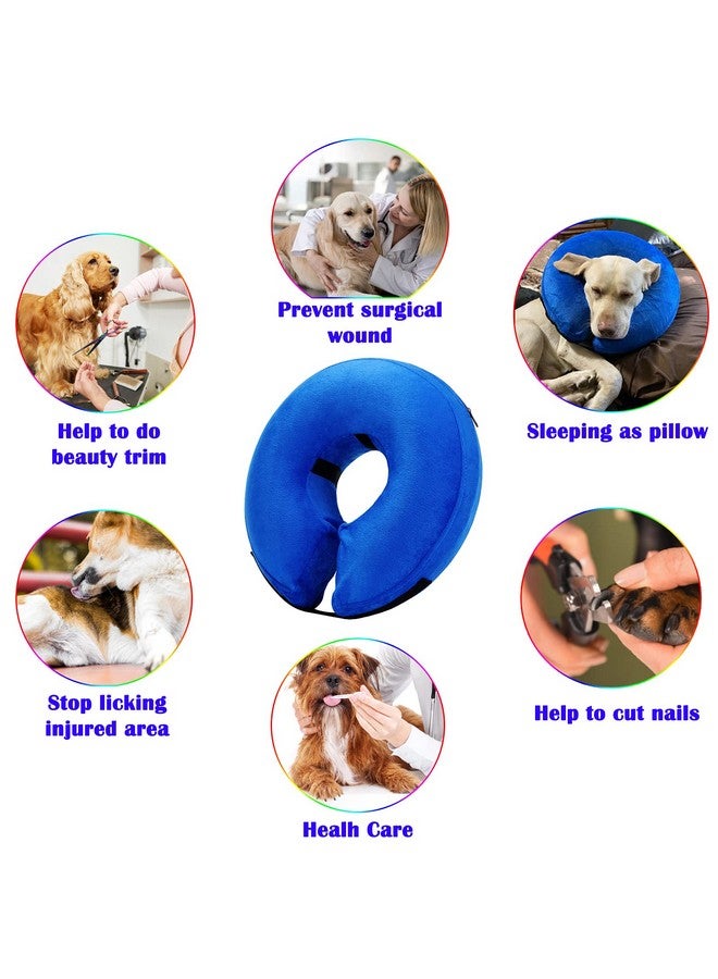 Qpets® Dog Collar, E Collar for Cats Inflatable Dog Cone Collar with Soft Cotton Cover & Adjustable Size, After Surgery for Anti-Licking Cone Collar for Cat Dog(M, 25-36cm) - Image 4