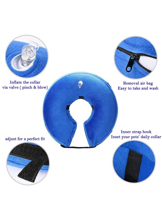 Qpets® Dog Collar, E Collar for Cats Inflatable Dog Cone Collar with Soft Cotton Cover & Adjustable Size, After Surgery for Anti-Licking Cone Collar for Cat Dog(M, 25-36cm) - Image 3