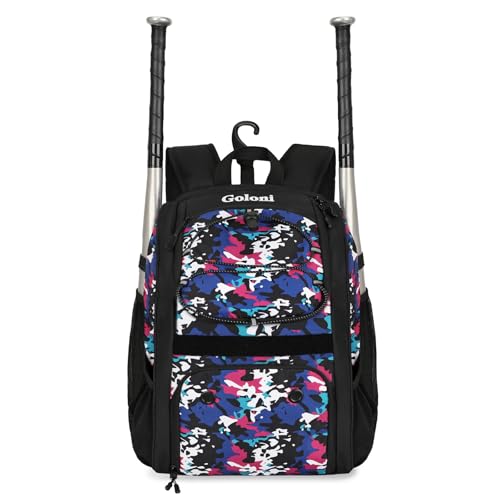 Goloni Youth Baseball BagBaseball Backpack with Shoes CompartmentSoftball Bag with Fence Hook for TBall Bat Equipment for Batting Mitten Helmet - Image 1