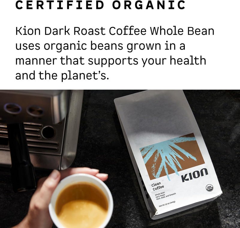 Kion قهوة كيون العضوية من حبوب البن الكاملة - 12 أونصة، غنية، جريئة، وسلسة - Image 3
