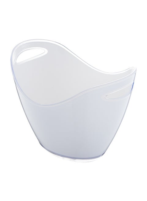 Bar Lux 13.8 x 9.8 x 10.4 Inch Champagne Buckets, 10 Oval Wine Buckets - With Handles, Durable, Frosted Plastic Wine Chiller Buckets, For Bottles And Soft Drinks