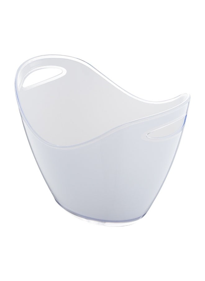 Restaurantware Bar Lux 13.8 x 9.8 x 10.4 Inch Champagne Buckets, 10 Oval Wine Buckets - With Handles, Durable, Frosted Plastic Wine Chiller Buckets, For Bottles And Soft Drinks  - Image 1