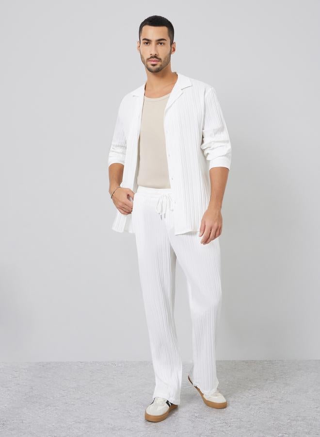 تايك تو طقم رجالي من - قميص بارز الملمس وبنطال - Image 1