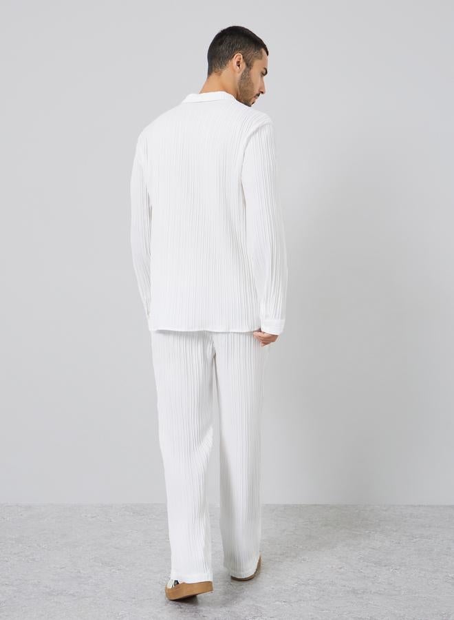 تايك تو طقم رجالي من - قميص بارز الملمس وبنطال - Image 5