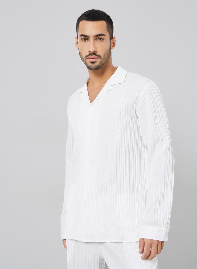 تايك تو طقم رجالي من - قميص بارز الملمس وبنطال - Image 3