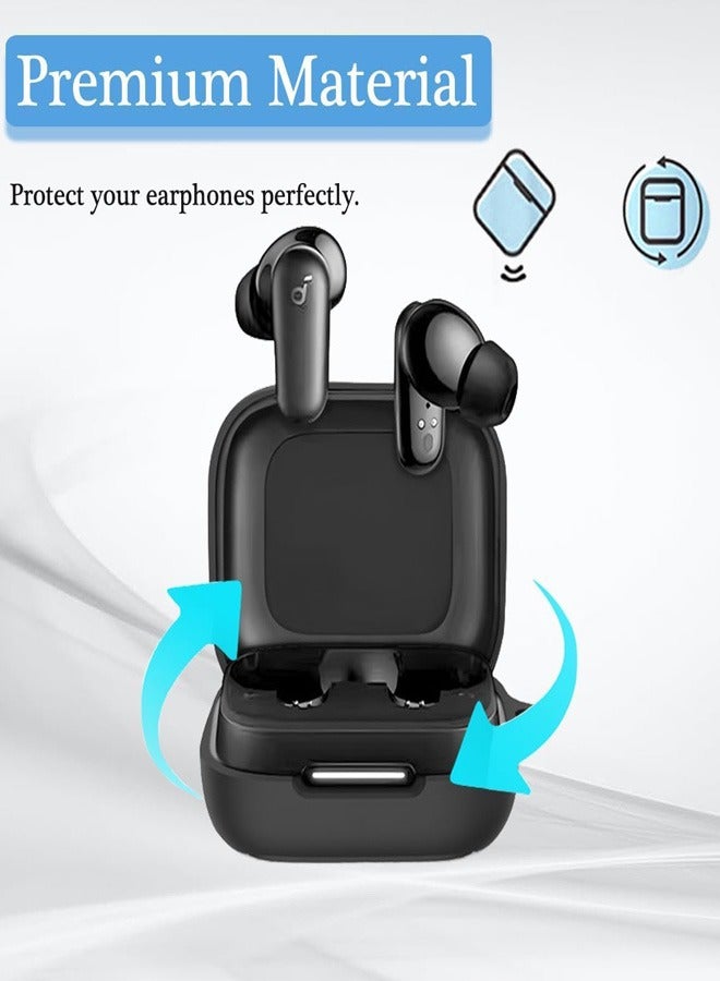 Silicone Cover Case Compatible with Anker Soundcore R50i, Anker Soundcore P20i/P25i Portable Protective Case Cover With Keychain (Black)