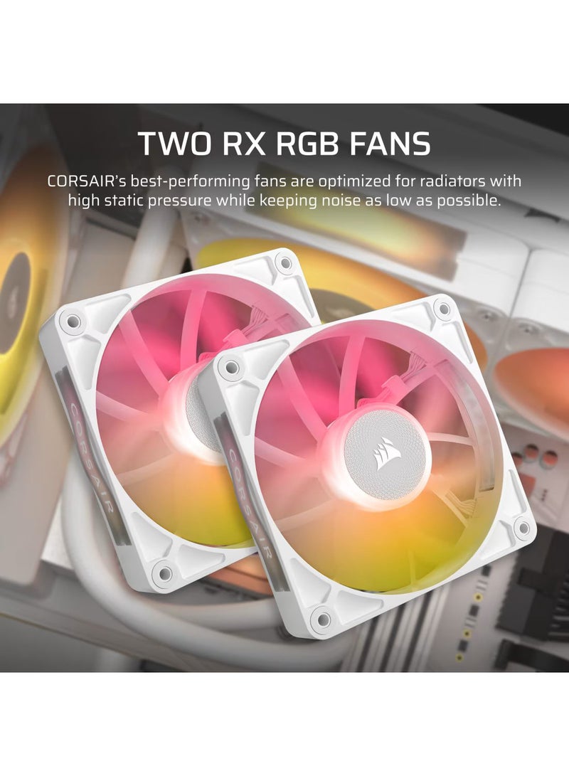 CORSAIR iCUE Link TITAN 240 RX LCD Liquid CPU Cooler, 240mm Radiator, Dual 120mm Fans, High-Efficiency Pump, Customizable RGB LCD Display, iCUE Software Control, Advanced Cooling Performance for Intel and AMD Processors, CW-9061025-WW White - Image 3