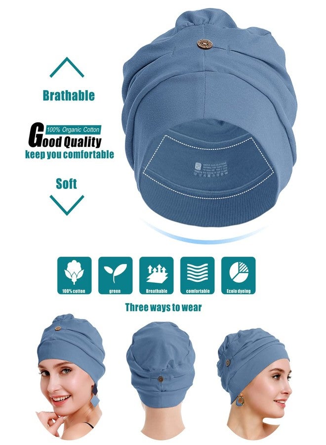 osvyo Cotton Chemo Turbans for Women Cancer Hairloss hat - Cotton Lightweight Headwear Sealed Packaging, Cotton Light Flecking Gray, One size - Image 2