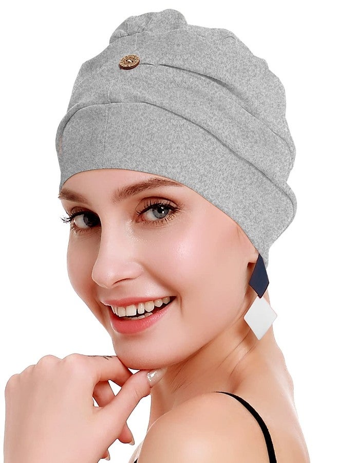osvyo Cotton Chemo Turbans for Women Cancer Hairloss hat - Cotton Lightweight Headwear Sealed Packaging, Cotton Light Flecking Gray, One size - Image 3