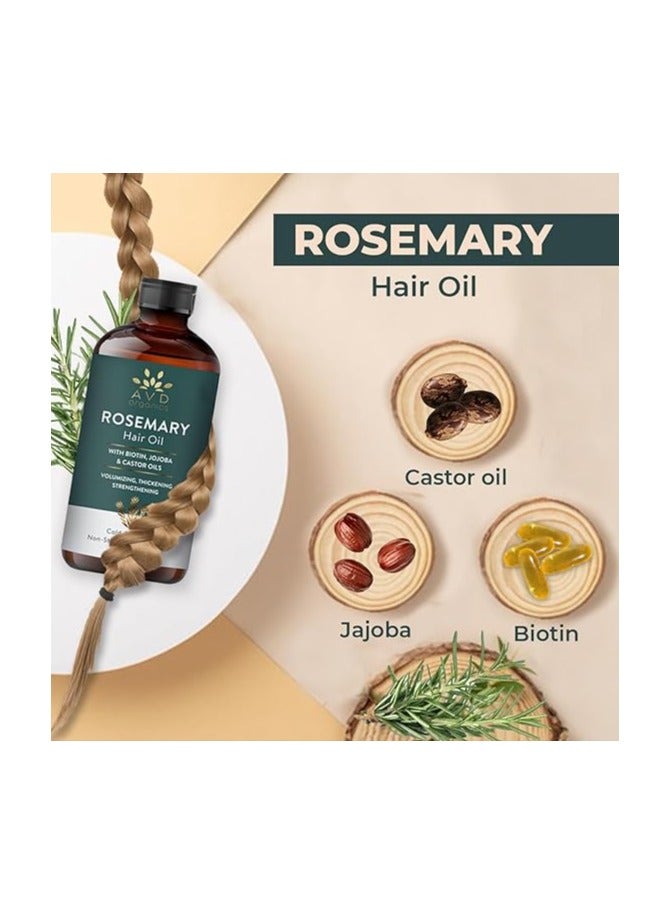 AVD Organics Rosemary Hair Oil with Biotin for Hair Strengthening Nourishing and Volumizing Formula with Jojoba and Castor Oil | Non GMO Verified 50ML - Image 3