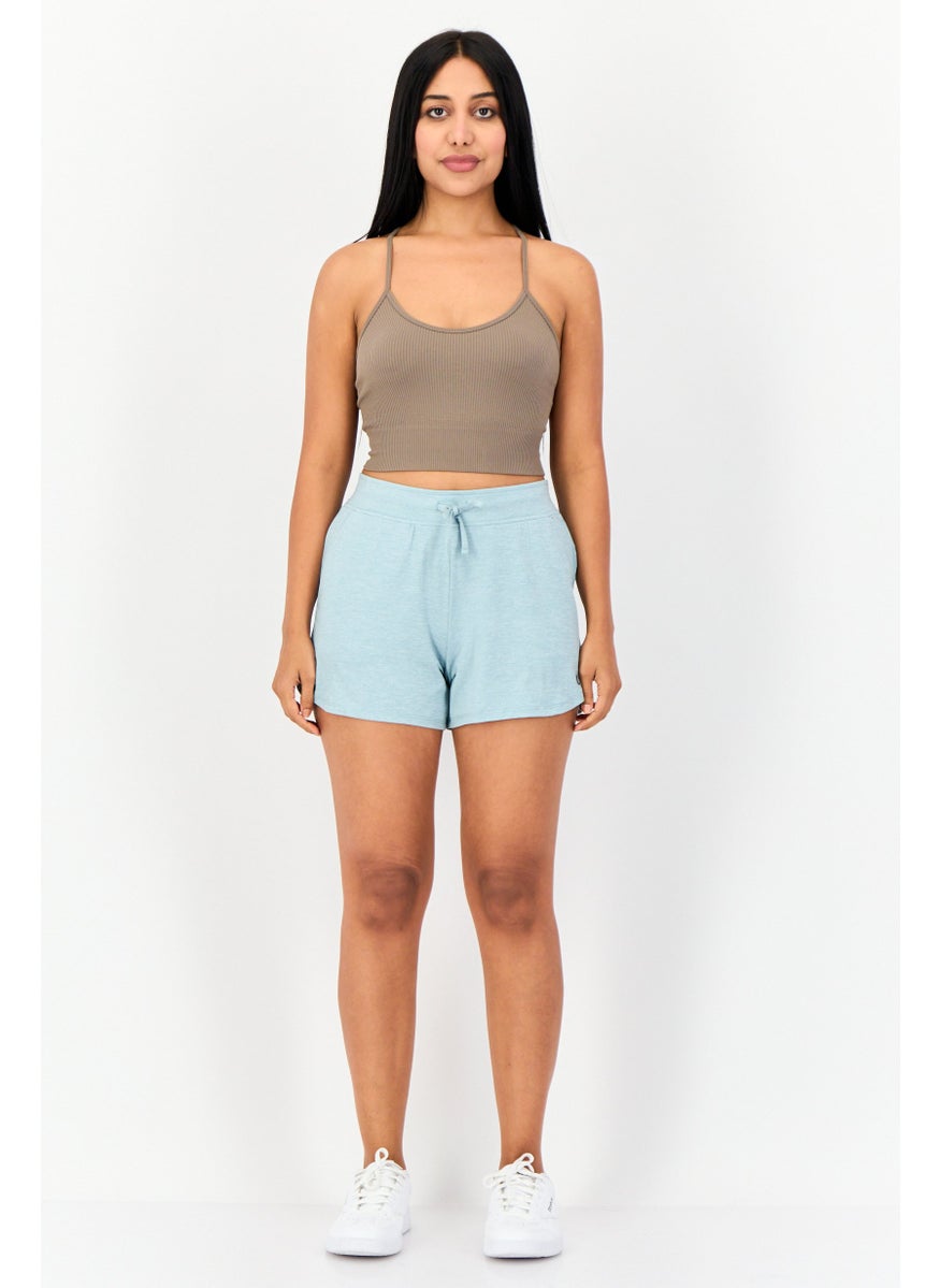 SKECHERS Women Sportswear Fit Outdoor Shorts, Heather Turquoise  - Image 3