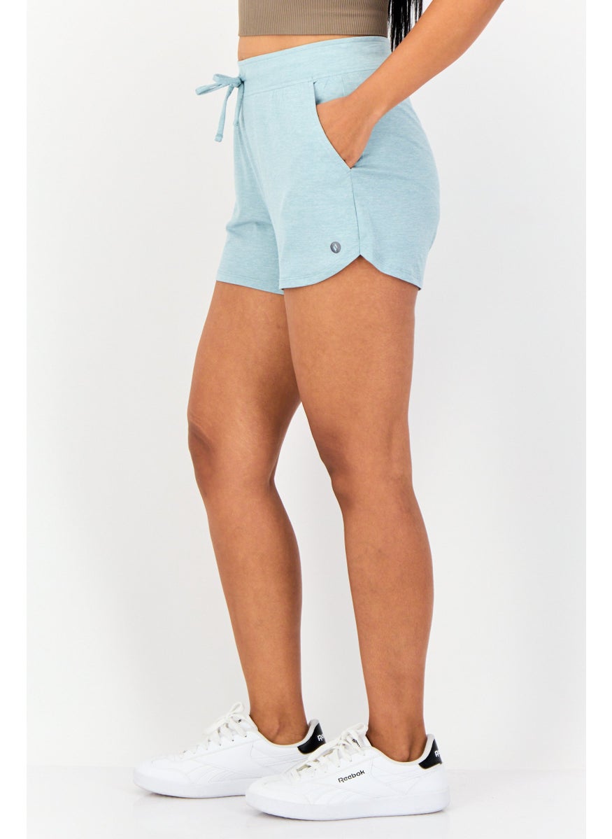 SKECHERS Women Sportswear Fit Outdoor Shorts, Heather Turquoise  - Image 4