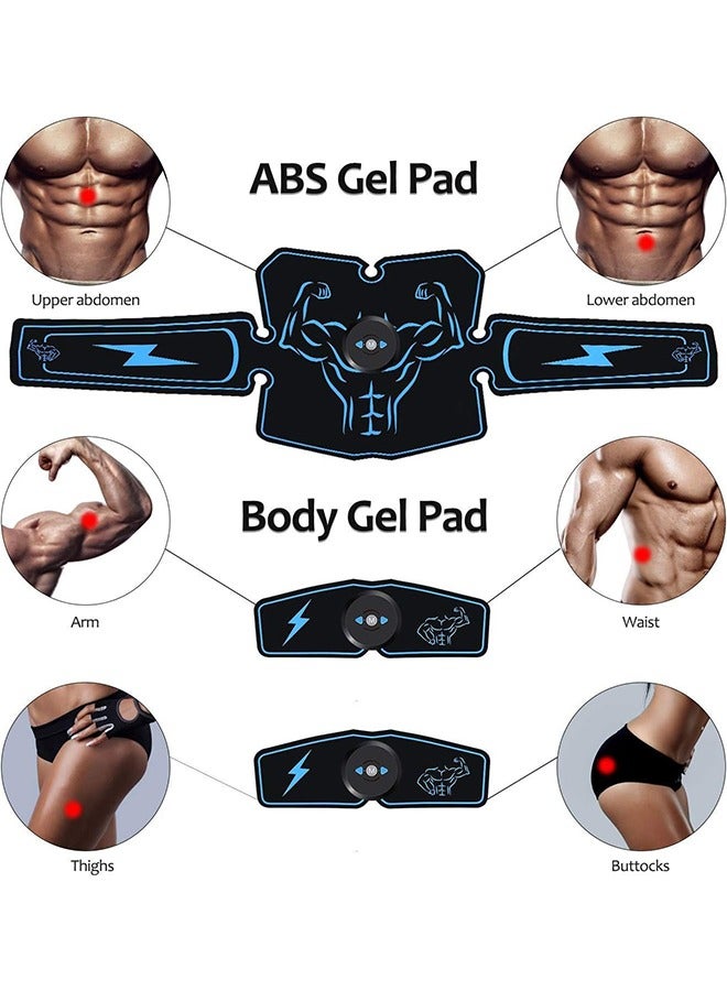 Arabest EMS Pads, Muscle Stimulator Machine ABS Stimulator Trainer, Abdominal Toning Belt Muscle Trainer, Portable Fitness Trainer for Abdomen, Arm and Leg, with 6 Modes 10 Levels - Image 2
