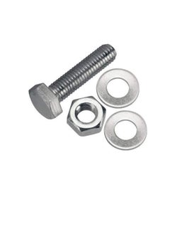Generic 12 pcs Hex Head Screw Bolts Nuts & Washers Fully Thread GI Plain Finish Bolt Set. (6, 60MM)  - Image 1