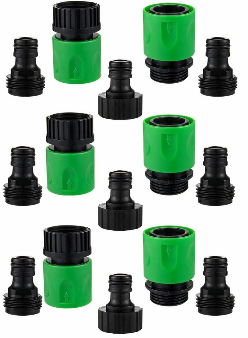 NIBEMINENT Hose Quick Connectors, Garden Plastic Water Connect Male and Female US Thread Fitting Kit for Hose, Sprinkler Nozzle  - Image 1