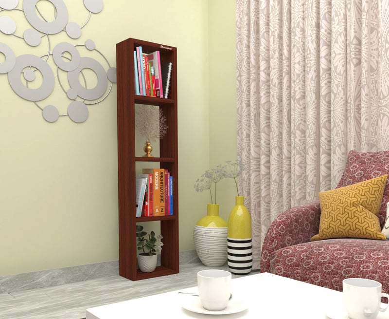 Mahaakaay Sumwud Royal Free Standing Wall Mounted with Fastners Bookcase Book Shelf Display Rack Classic Walnut - Image 2