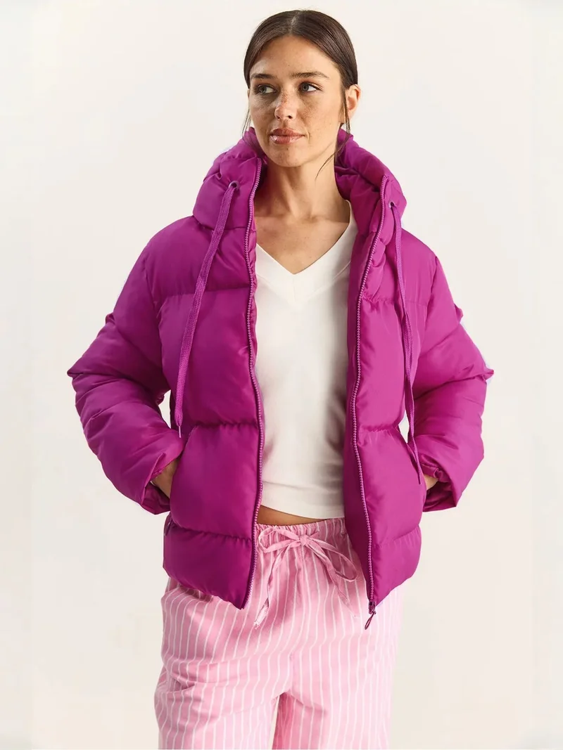 Bianco Lucci LUCCI Hooded Puffer Coat