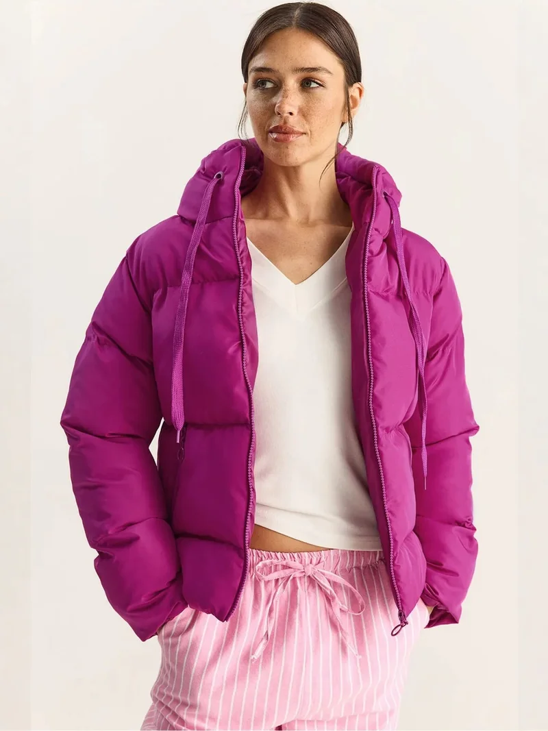 Bianco Lucci LUCCI Hooded Puffer Coat