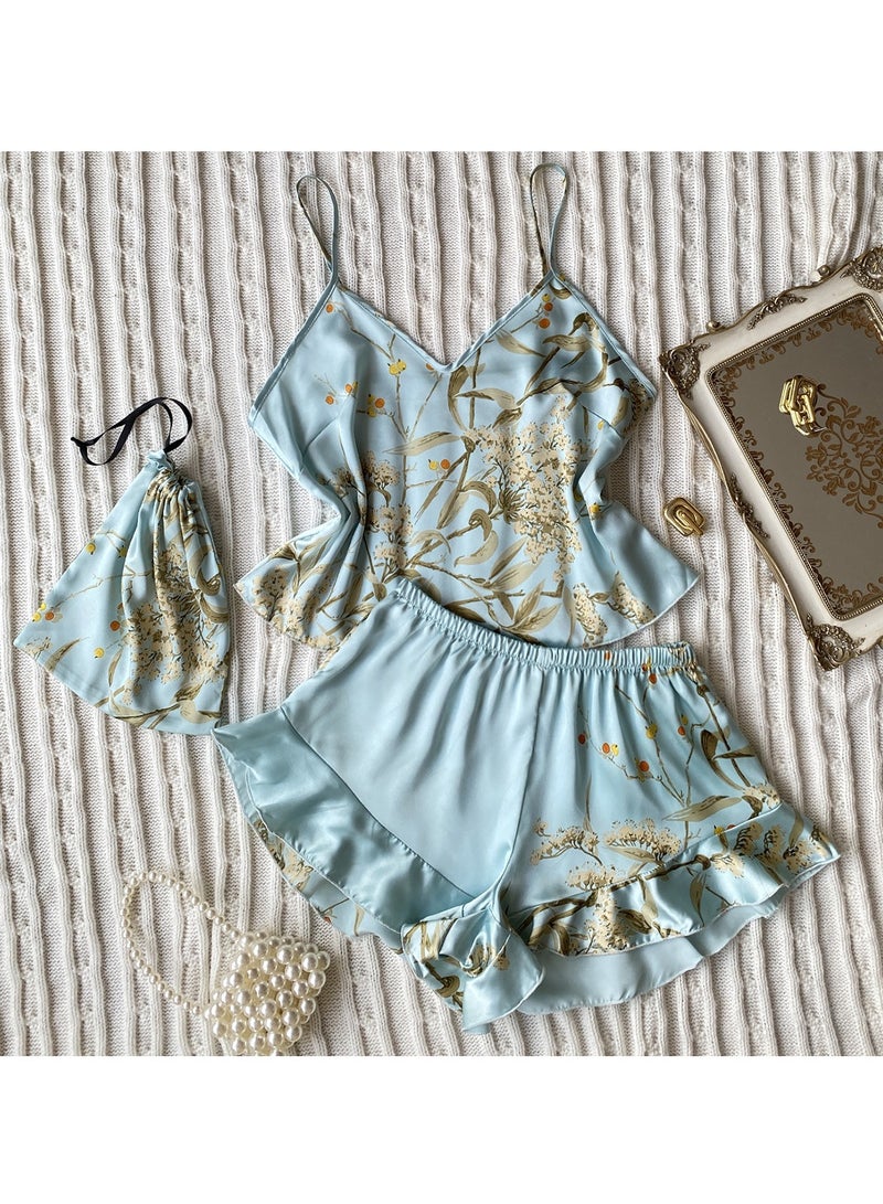 Printed Shorts Two-Piece Loungewear Set 