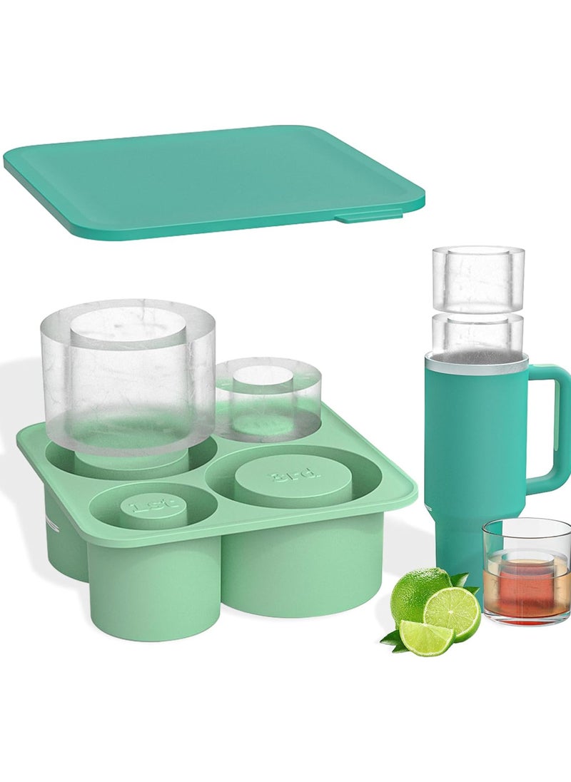 Ice Cube Tray for Stanley Cup, Silicone Ice Cube Maker with Lid, Silicone Ice Cube Mould, Ice Cube Tray with Lid for Chilling Cocktails, Whiskey, Drinks, Coffee, Ice Drinks, Juice （GREEN） - pzsku/Z997244FFEFBB65DD2DA2Z/45/_/1722248312/35516ca9-9993-4eaf-9251-b1e006adc473