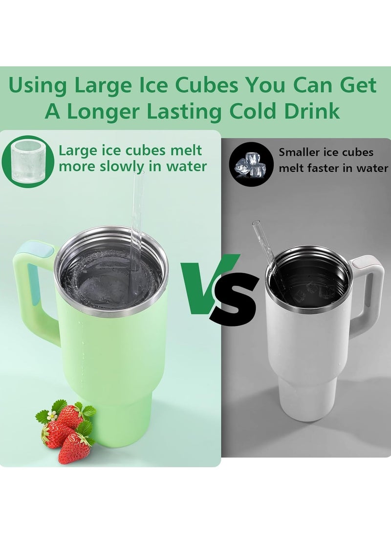 NNEWVANTE Ice Cube Tray for Stanley Cup, Silicone Ice Cube Maker with Lid, Silicone Ice Cube Mould, Ice Cube Tray with Lid for Chilling Cocktails, Whiskey, Drinks, Coffee, Ice Drinks, Juice （GREEN）  - Image 4