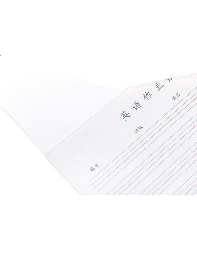 Simaa 40 Sheets/5 Packs 16K English Homework Paper With Alphabet And Pinyin, Student Practice Paper, Student Workbook 8527 High School Student Learning Tool - Image 3