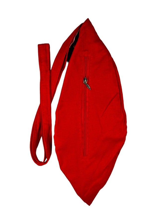 MAYAPURI Adiyogi Lord Shiva Printed Gomukhi Japa Bag, Red Cotton Chanting Bag with 108+1 Beads 8mm Rudraksha Mala, Zip Pocket & Sakshi Mala Counter - Image 3