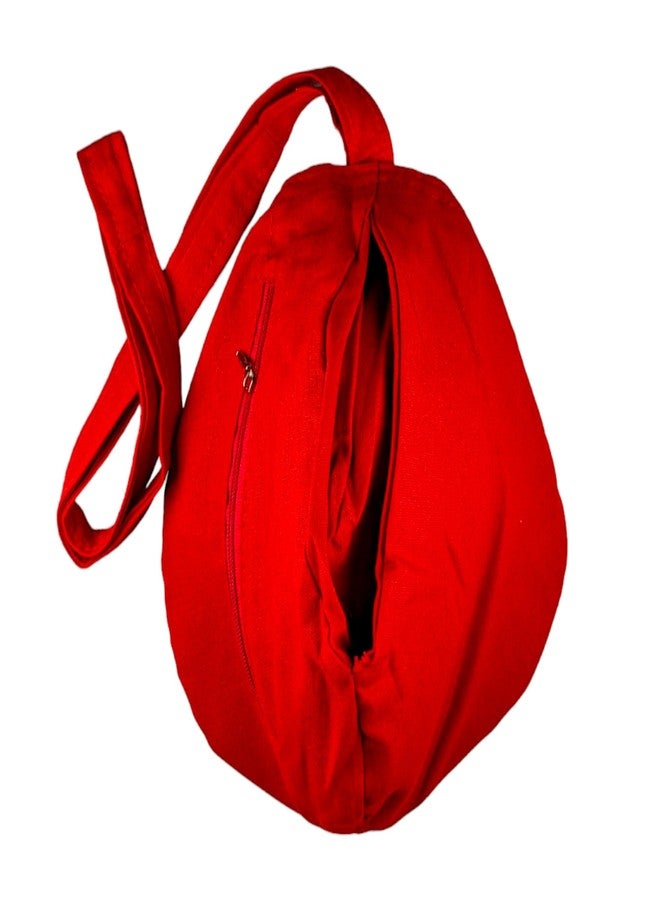 MAYAPURI Adiyogi Lord Shiva Printed Gomukhi Japa Bag, Red Cotton Chanting Bag with 108+1 Beads 8mm Rudraksha Mala, Zip Pocket & Sakshi Mala Counter - Image 5