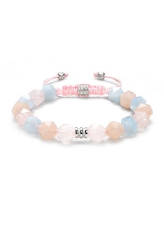 AWNL Women's Bracelet with Brazilian Morganite, Natural Gemstone with Sterling Silver Gift for Girlfriend Mother Wife, Multicolored Macrame Design  - Image 3