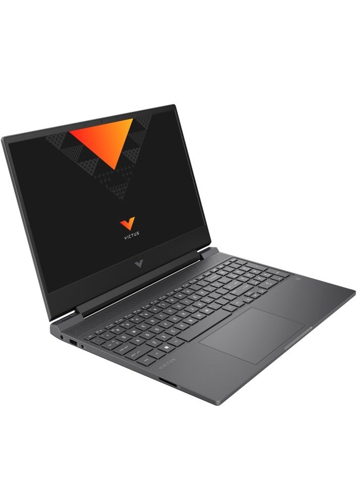 HP لابتوب Hp Victus 15-fa1097ne للألعاب - معالج Intel i7-13700H من الجيل 13، 14 نواة، 6GB GDDR6 NVIDIA GeForce RTX 4050، 16GB RAM، 512GB SSD، شاشة 15.6 بوصة FHD (1920x1080) 144Hz IPS، لوحة مفاتيح مضيئة، دوس - ميكا فضي - Image 2